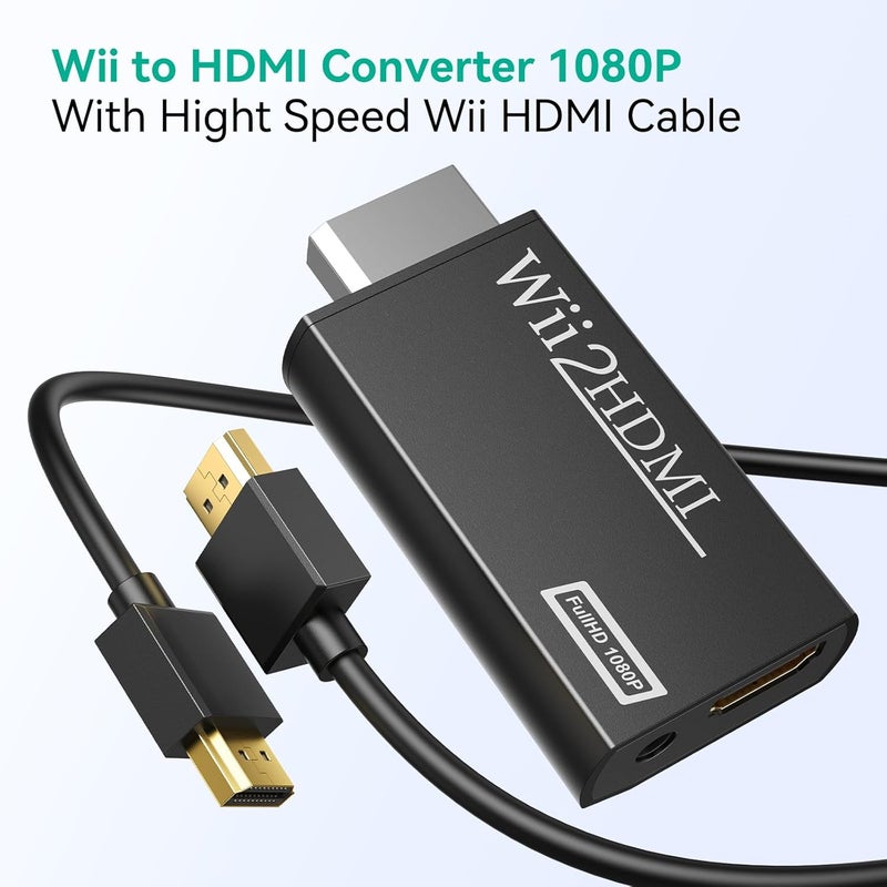 GANA Wii to hdmi Converter, wii to hdmi Adapter, wii to hdmi1080p 720p Connector Output Video & 3.5mm Audio - Supports All Wii Display Modes - Image 3
